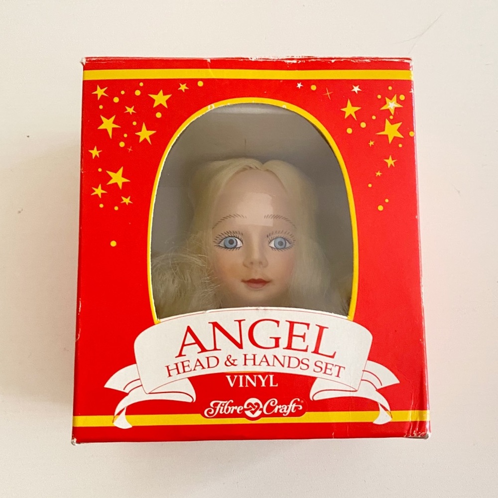 Vintage - 1991 Vinyl Angel Doll Head and Hand Set for Crafts